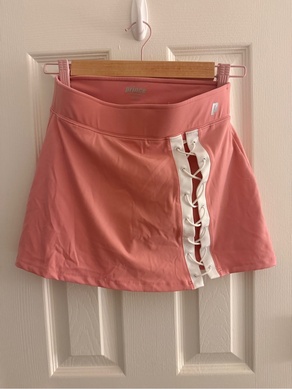 Prince Pink Skater Skirt with White Lace-Up Side